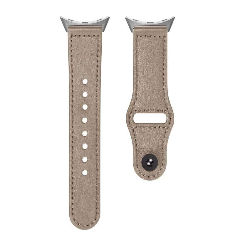 For Google Pixel Watch 3 45mm Reverse Buckle Genuine Leather Watch Band(Light Grey)