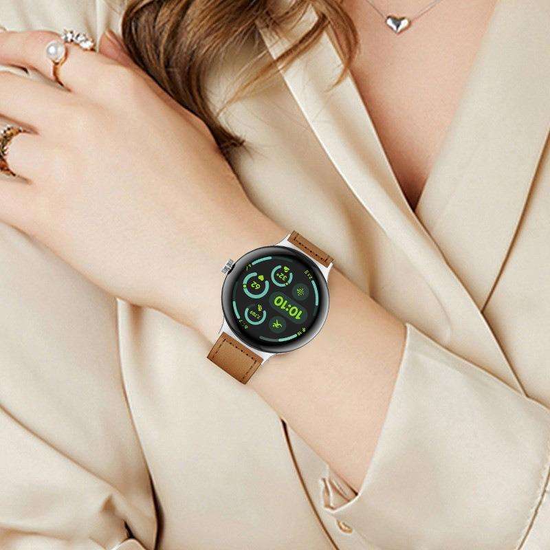 For Google Pixel Watch 3 45mm Reverse Buckle Genuine Leather Watch Band(Light Grey)