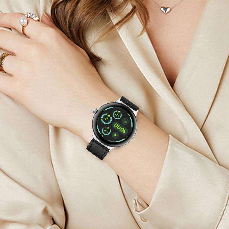 For Google Pixel Watch 1 / 2 / 3 41mm Reverse Buckle Genuine Leather Watch Band(Light Grey)