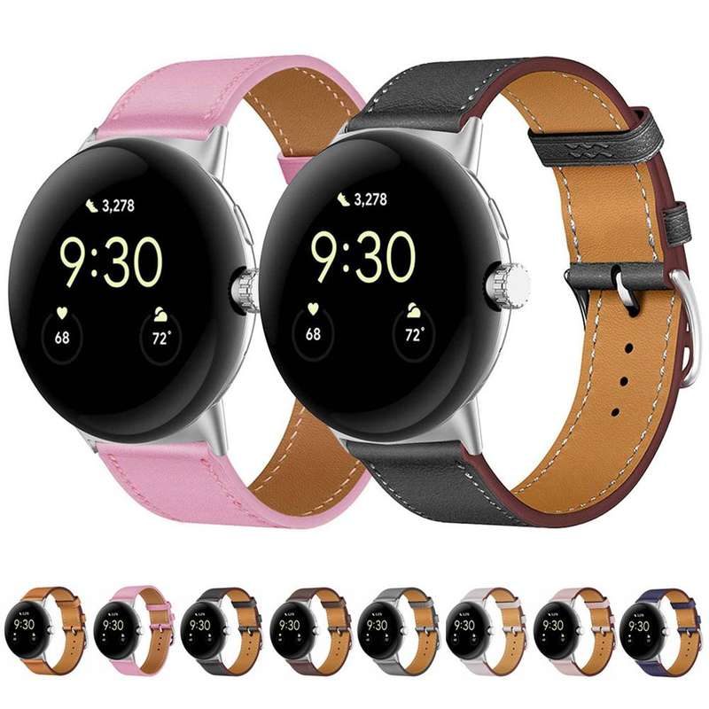 For Google Pixel Watch 3 45mm Fashionable Genuine Leather Watch Band(Brown)