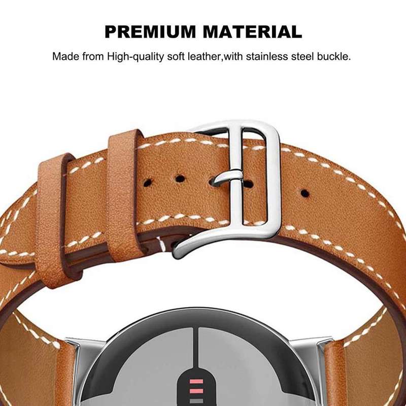 For Google Pixel Watch 3 45mm Fashionable Genuine Leather Watch Band(Brown)