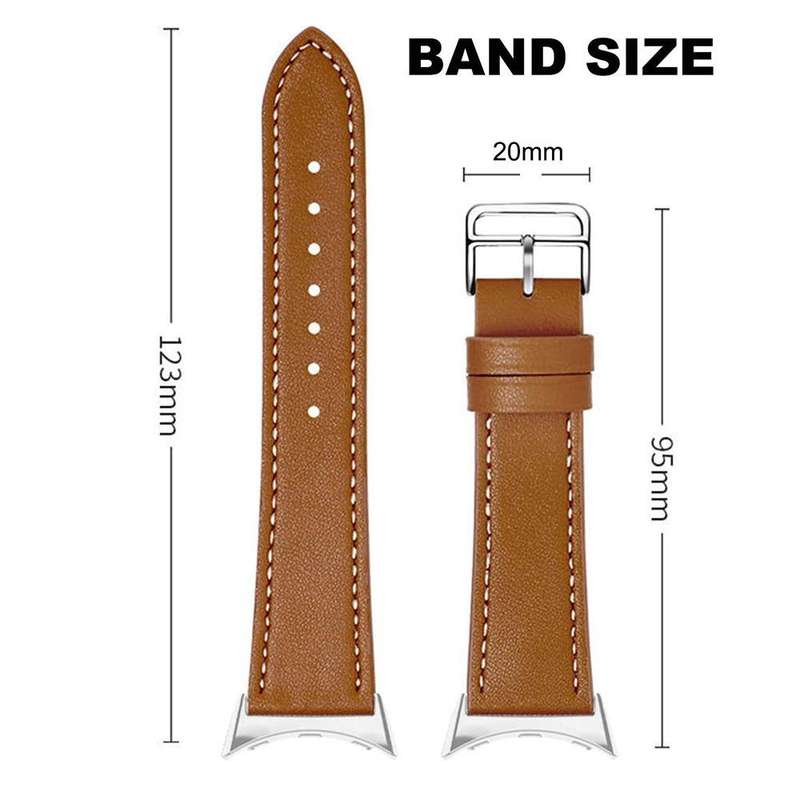 For Google Pixel Watch 3 45mm Fashionable Genuine Leather Watch Band(Brown)