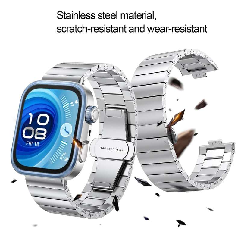 For Huawei Watch Fit 4 / 4 Pro / 3 Bamboo Stainless Steel Watch Band(Black)