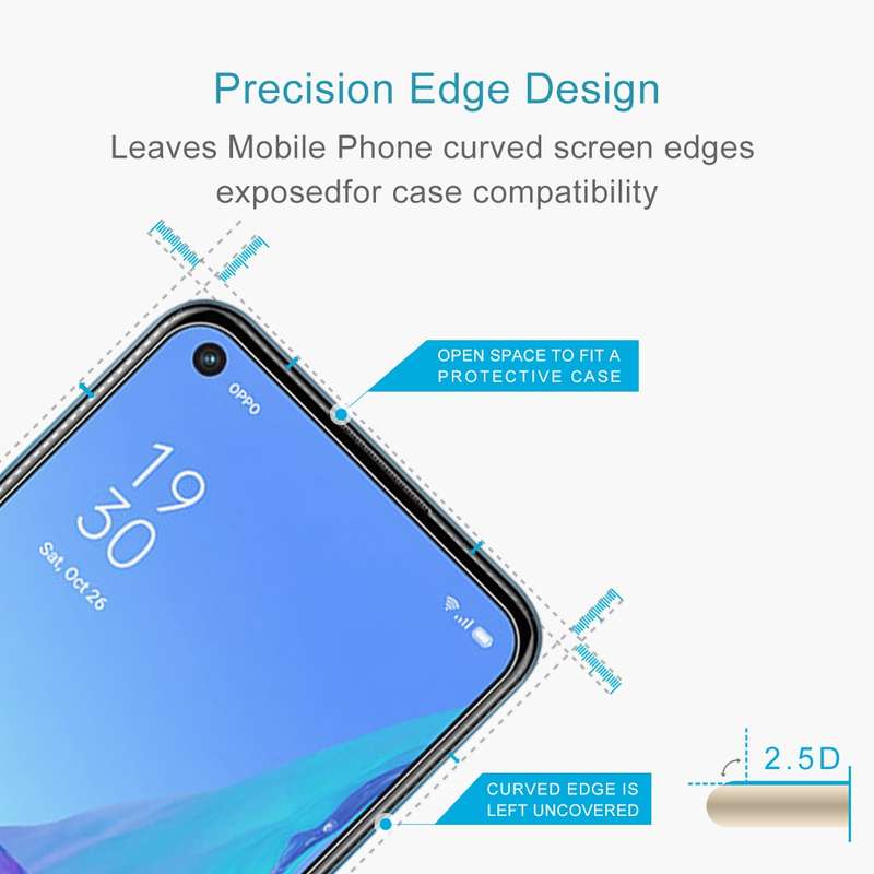 For OPPO A53 10 PCS 0.26mm 9H 2.5D Tempered Glass Film
