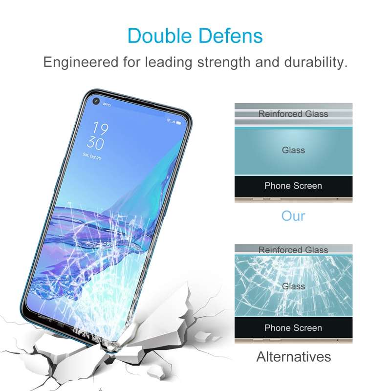 For OPPO A53 10 PCS 0.26mm 9H 2.5D Tempered Glass Film