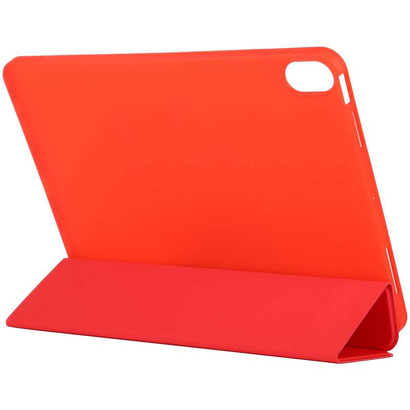 For iPad Air 2022 / 2020 10.9 Silicone 3-Folding Full Coverage Leather Case(Dark Blue)