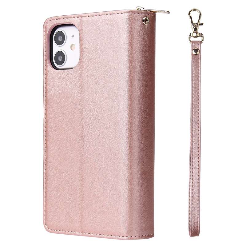 For iPhone 11 Pro Max Zipper Wallet Bag Horizontal Flip PU Leather Case with Holder & 9 Card Slots &