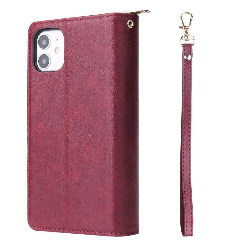 For iPhone 11 Pro Max Zipper Wallet Bag Horizontal Flip PU Leather Case with Holder & 9 Card Slots &