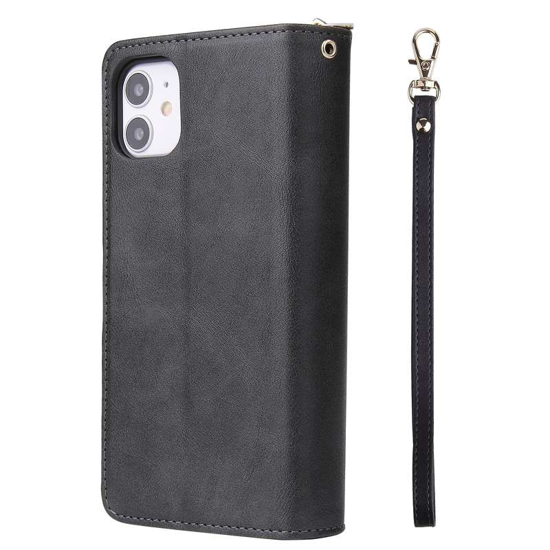 For iPhone 11 Pro Max Zipper Wallet Bag Horizontal Flip PU Leather Case with Holder & 9 Card Slots &