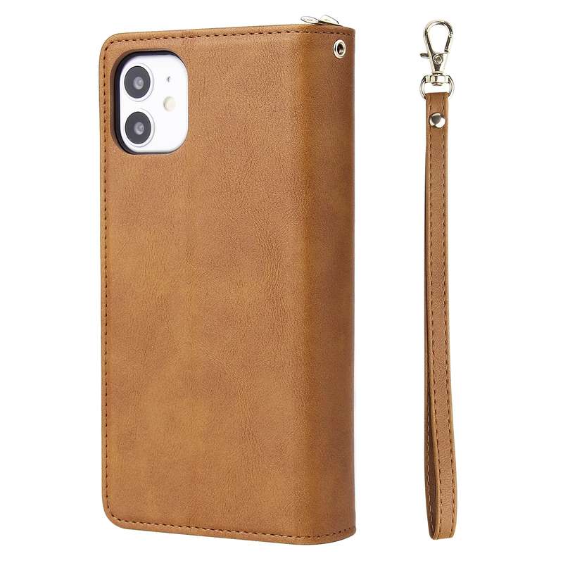 For iPhone 11 Pro Max Zipper Wallet Bag Horizontal Flip PU Leather Case with Holder & 9 Card Slots &