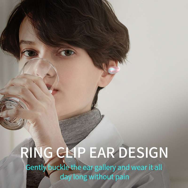 YX08 Ultra-light Ear-hook Wireless V5.0 Bluetooth Earphones Ear Clip Stereo Bluetooth Headset with M