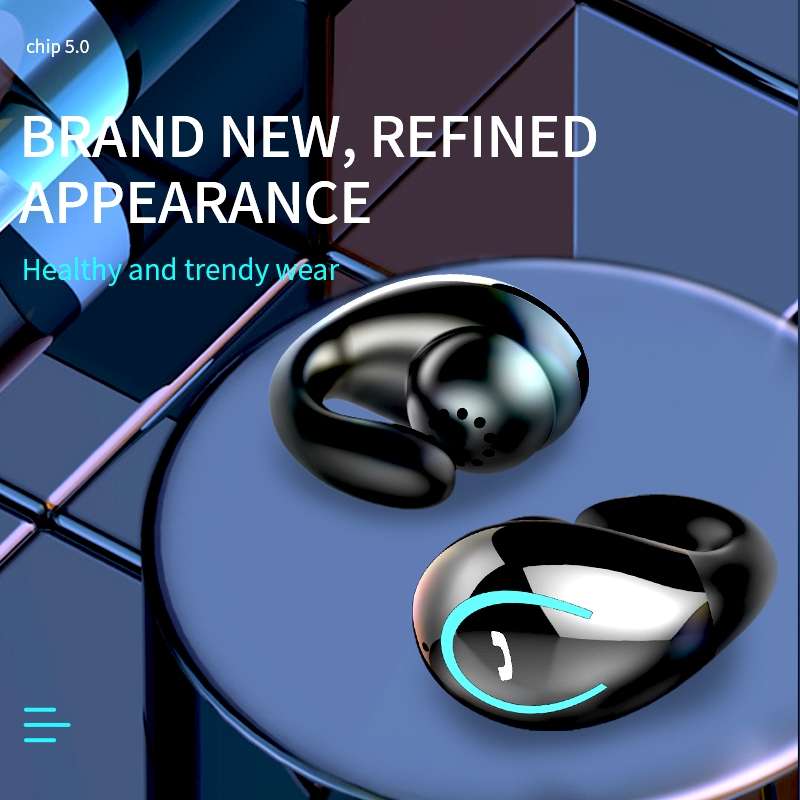 YX08 Ultra-light Ear-hook Wireless V5.0 Bluetooth Earphones Ear Clip Stereo Bluetooth Headset with M