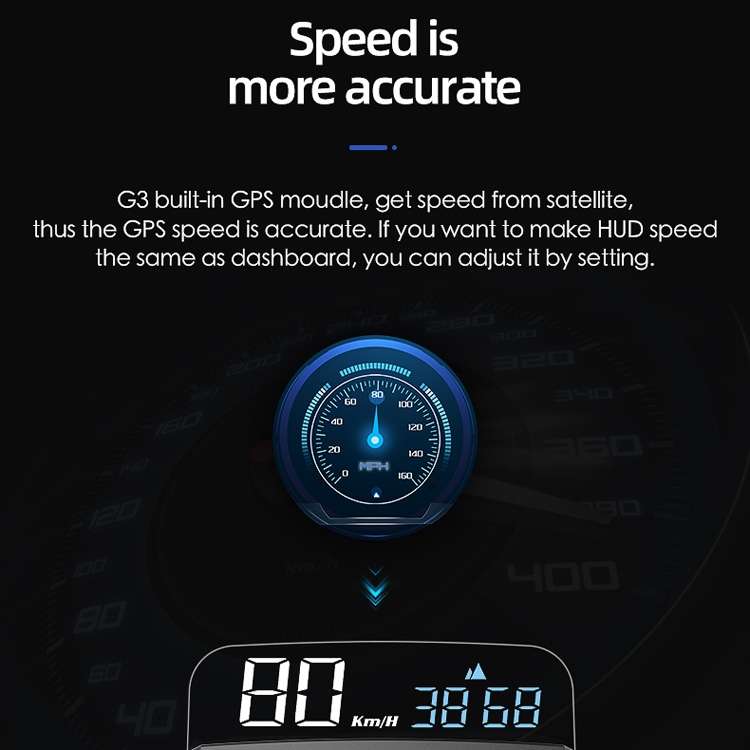 G3 5 inch Car Head-up Display HUD GPS Satellite Speed