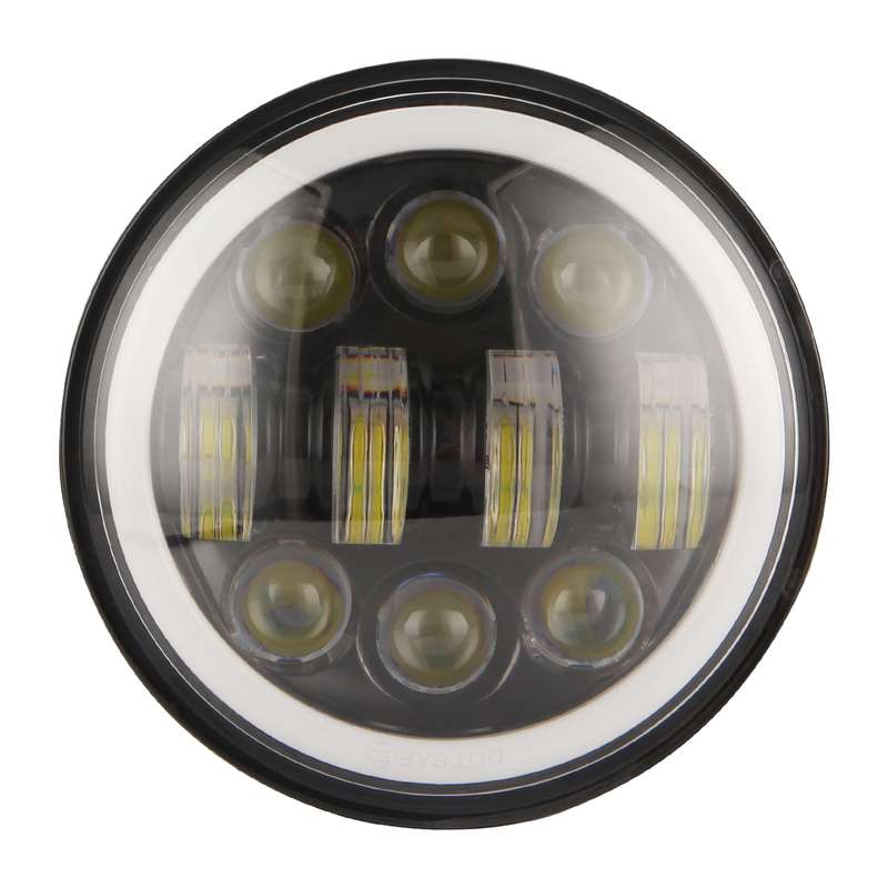 EagleVision DC9-30V 35W 6000K 4000LM 5.75 inch Round Motorcycle 6LEDs Headlight with Angel Eye for H