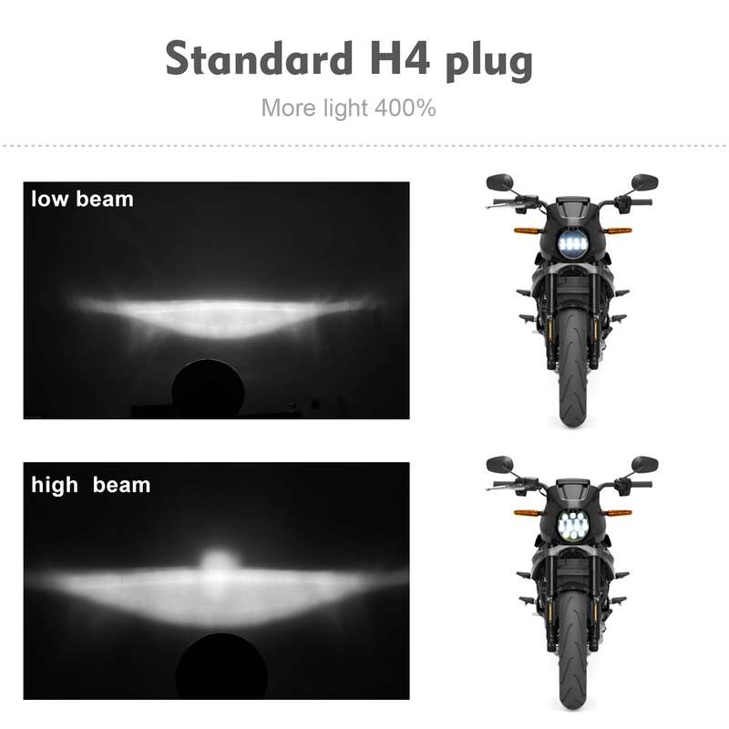 EagleVision DC9-30V 35W 6000K 4000LM 5.75 inch Round Motorcycle 6LEDs Headlight with Angel Eye for H