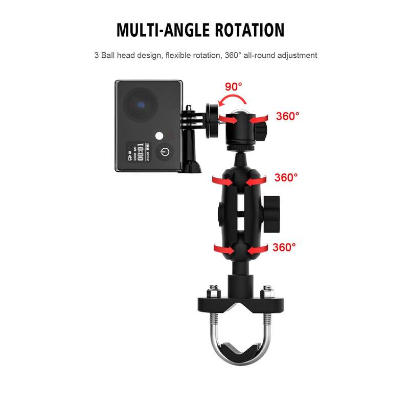 CS-1134A1 Motorcycle Bike Action Camera Recorder Mobile Phone Fixing Bracket Holder, Handlebar Versi