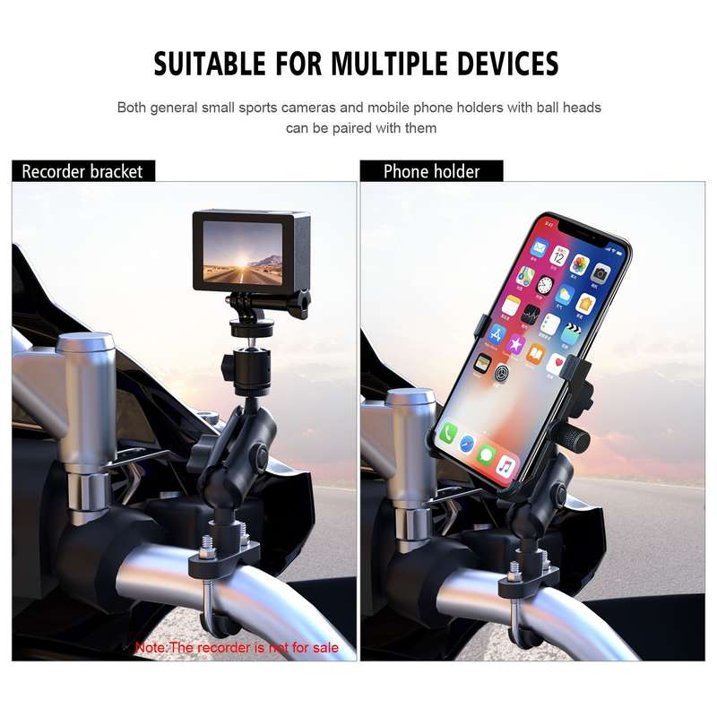CS-1134A1 Motorcycle Bike Action Camera Recorder Mobile Phone Fixing Bracket Holder, Handlebar Versi