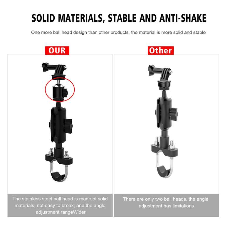 CS-1134A1 Motorcycle Bike Action Camera Recorder Mobile Phone Fixing Bracket Holder, Handlebar Versi