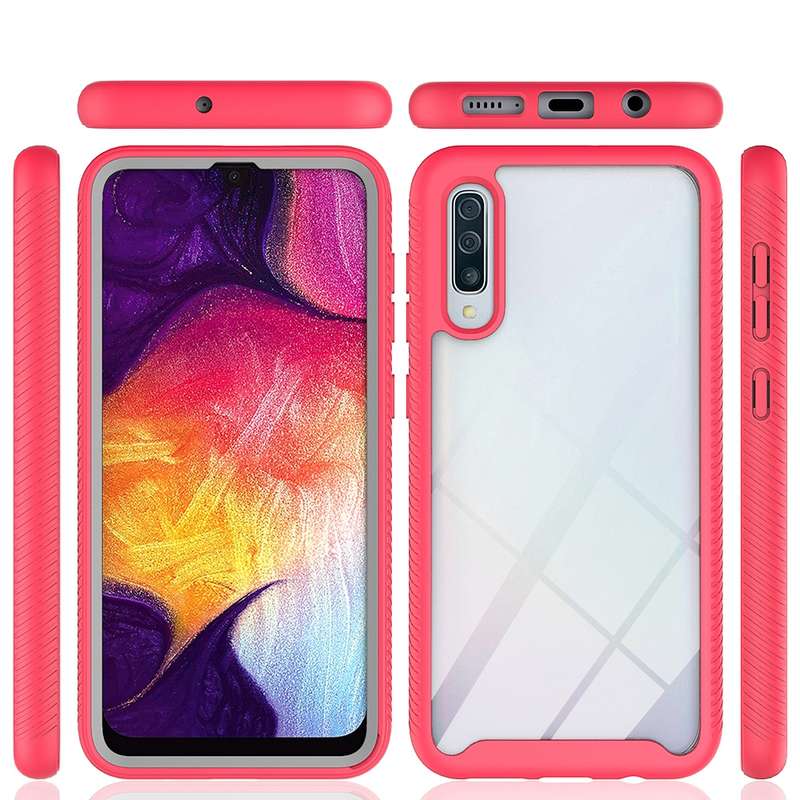 For Samsung Galaxy A50 Starry Sky Solid Color Series Shockproof PC + TPU Protective Case(Black)