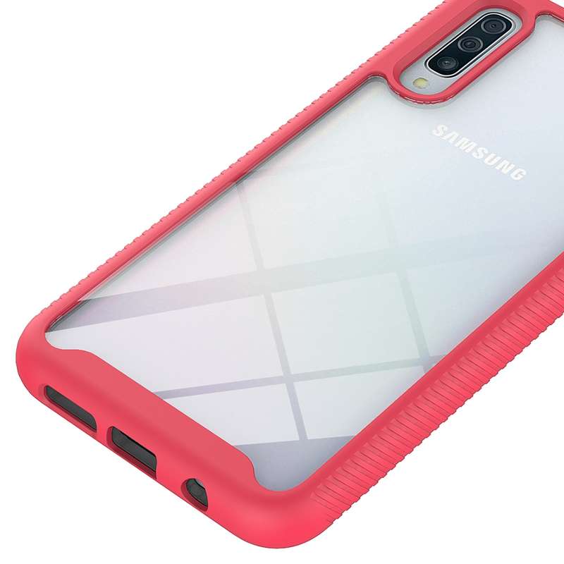 For Samsung Galaxy A50 Starry Sky Solid Color Series Shockproof PC + TPU Protective Case(Black)