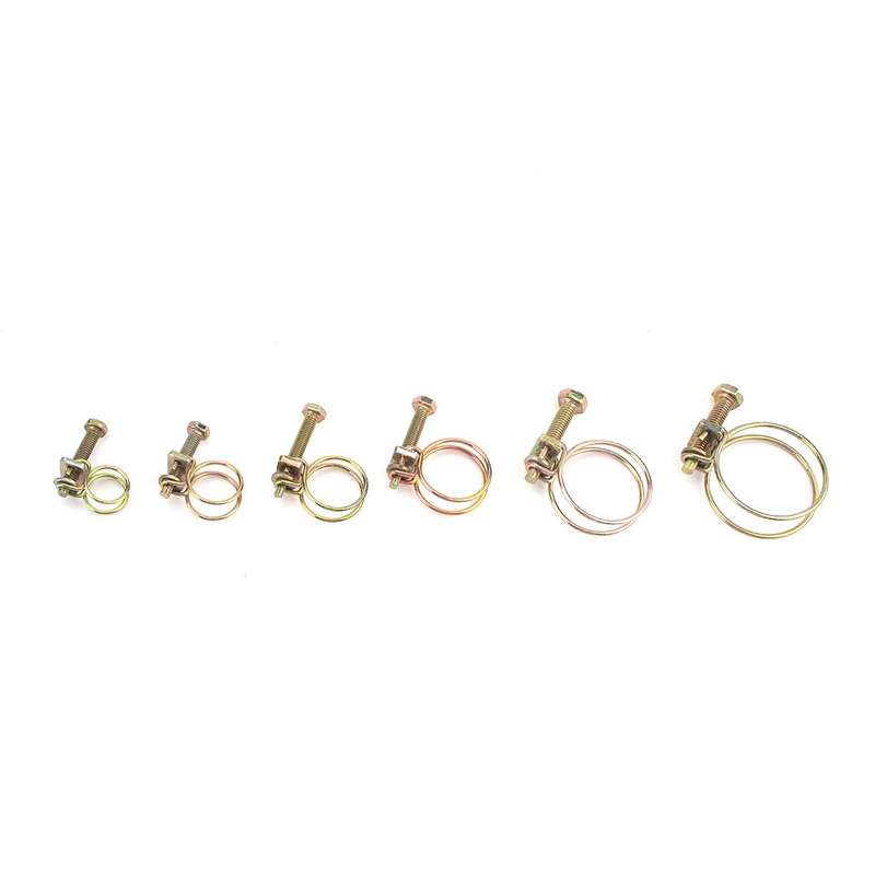 48 PCS Adjustable Color Galvanized Iron Double Wire Hose Clamps