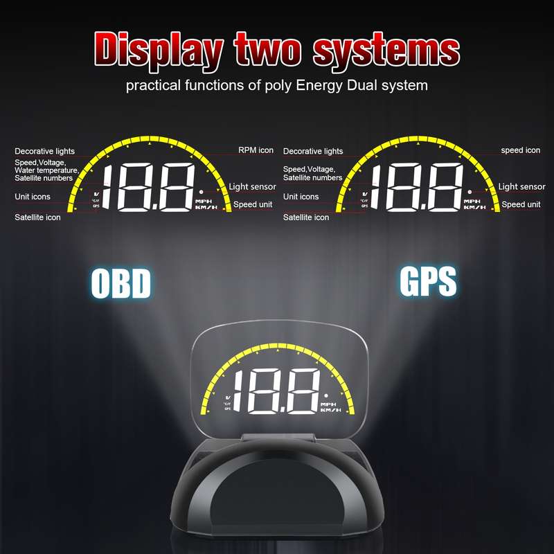 C100 Car HUD Head-up Display OBD2 Fault Code Elimination Overspeed / Fault Alarm