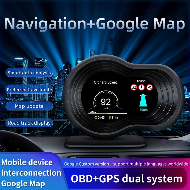 F9 OBD2 + GPS Mode Car HUD Head-up Display Speed / Water Temperature / Voltage Display