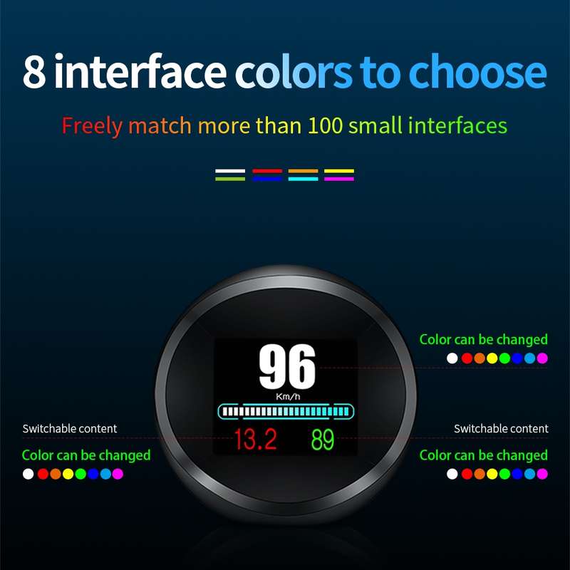 P11 OBD2 + GPS Mode Car HUD Head-up Display Water Temperature / Vehicle Speed / Voltage / Fuel Consu