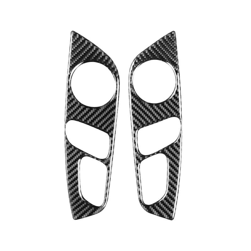 Car Carbon Fiber Seat Adjustment Panel Decorative Sticker for Audi Q7 2008-2015, Left and Right Driv