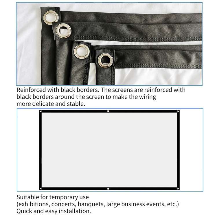 Simple Folding Thin Polyester Projector Film Curtain, Size:100 inch (16:9) Projection Area: 221x125c