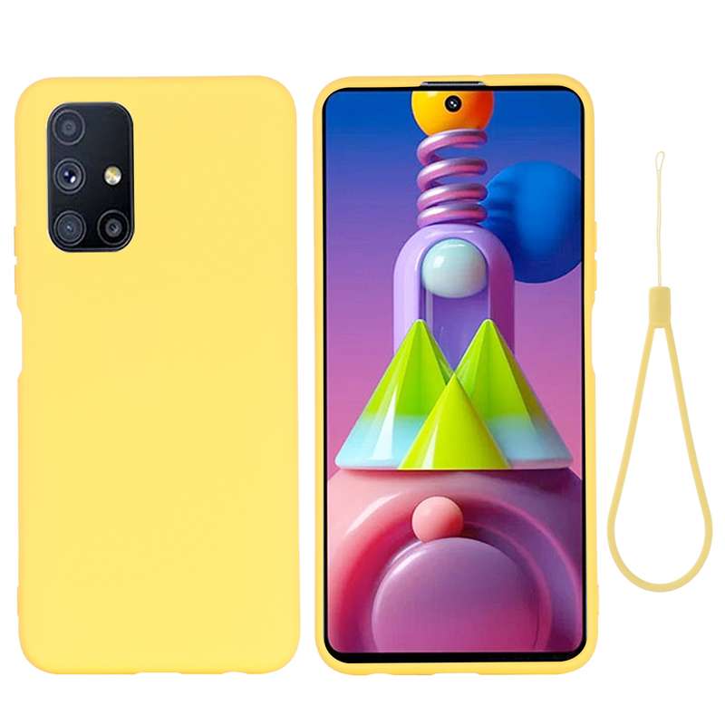 For Samsung Galaxy M51 (Indian Version) Pure Color Liquid Silicone Shockproof Full Coverage Case(Bla