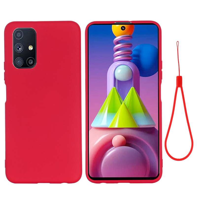 For Samsung Galaxy M51 (Indian Version) Pure Color Liquid Silicone Shockproof Full Coverage Case(Bla