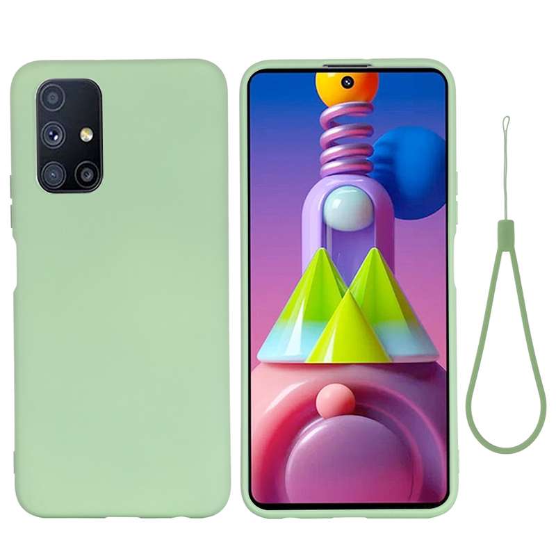 For Samsung Galaxy M51 (Indian Version) Pure Color Liquid Silicone Shockproof Full Coverage Case(Bla