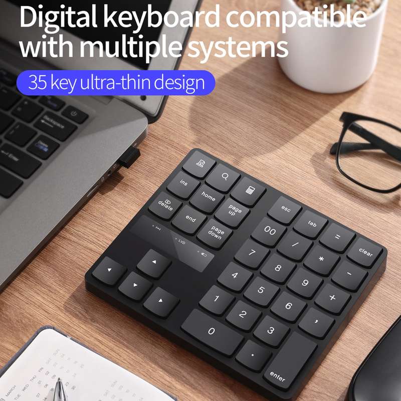 533 35 Keys 2.4G Ultra-thin Design Wireless Charging Digital Keyboard