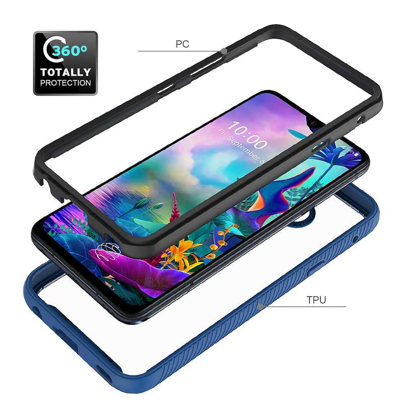 For LG V50S ThinQ 5G / G8X ThinQ Starry Sky Solid Color Series Shockproof PC + TPU Protective Case(L