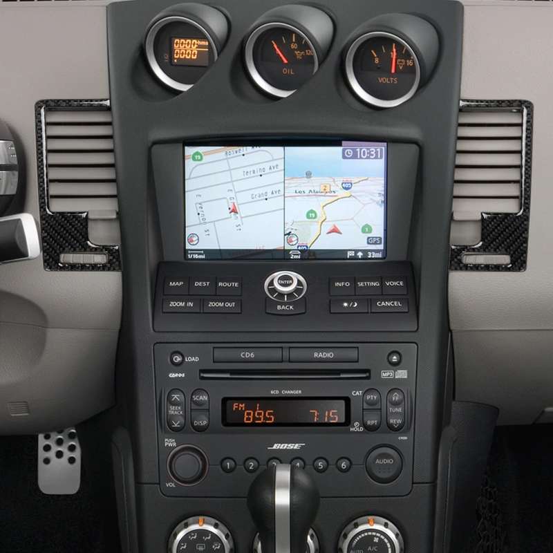 Car Carbon Fiber Center Ventilation Exhaust Decorative Sticker for Nissan 350z 2006-2009