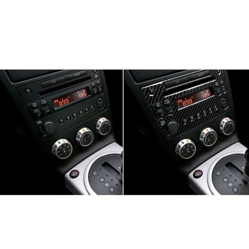 Car Carbon Fiber CD Radio Player Panel Decorative Sticker for Nissan 350z 2006-2009