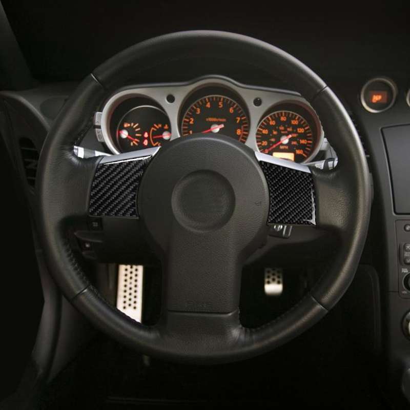 Car Carbon Fiber Steering Wheel Decorative Sticker for Nissan 350z 2006-2009