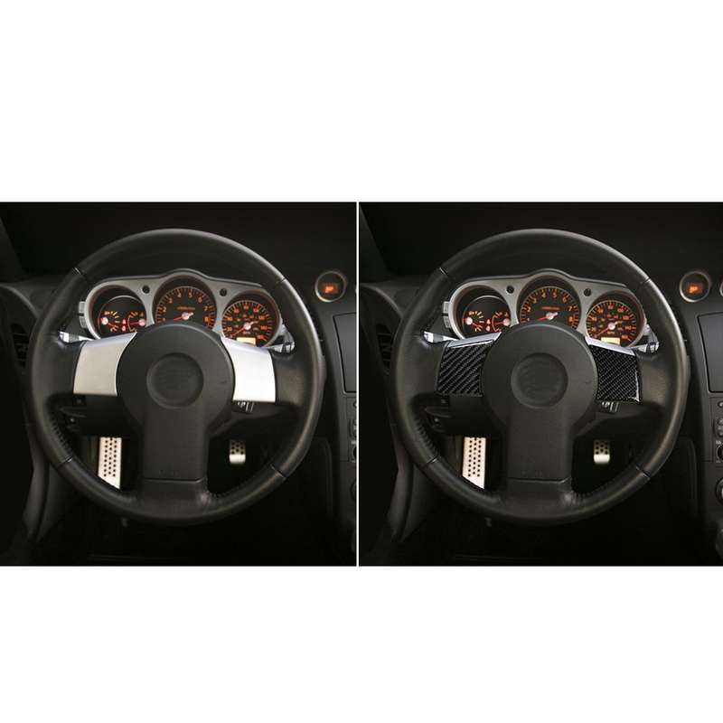 Car Carbon Fiber Steering Wheel Decorative Sticker for Nissan 350z 2006-2009