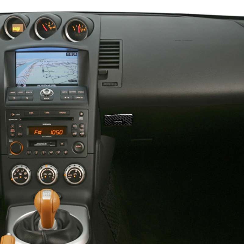 Car Carbon Fiber Co-pilot Storage Door Handle Decorative Sticker for Nissan 350z 2006-2009