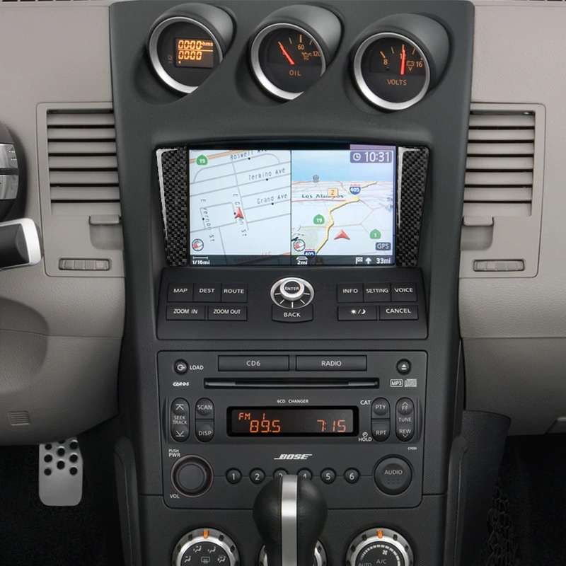 Car Carbon Fiber Navigation Frame Decorative Sticker for Nissan 350z 2006-2009