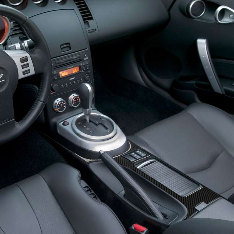 Car Carbon Fiber Central System Control Large Panel Frame Decorative Sticker for Nissan 350z 2006-20
