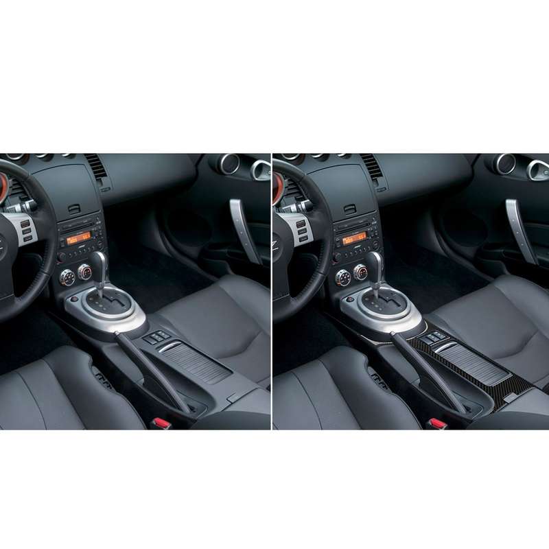 Car Carbon Fiber Central System Control Large Panel Frame Decorative Sticker for Nissan 350z 2006-20