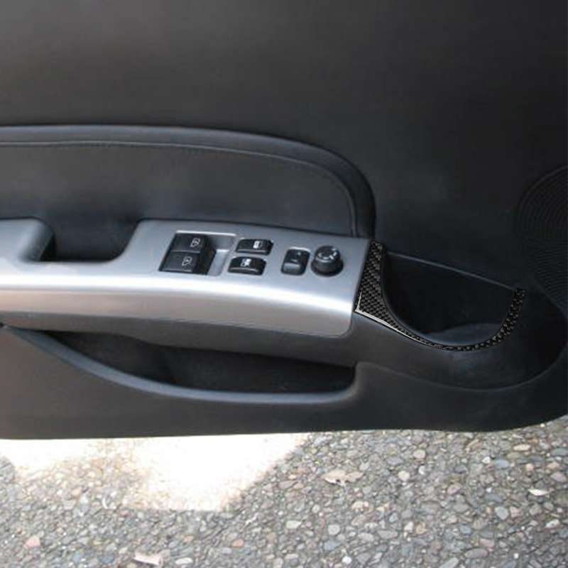 Car Carbon Fiber Car Door Water Cup Hole Decorative Sticker for Nissan 350z 2006-2009