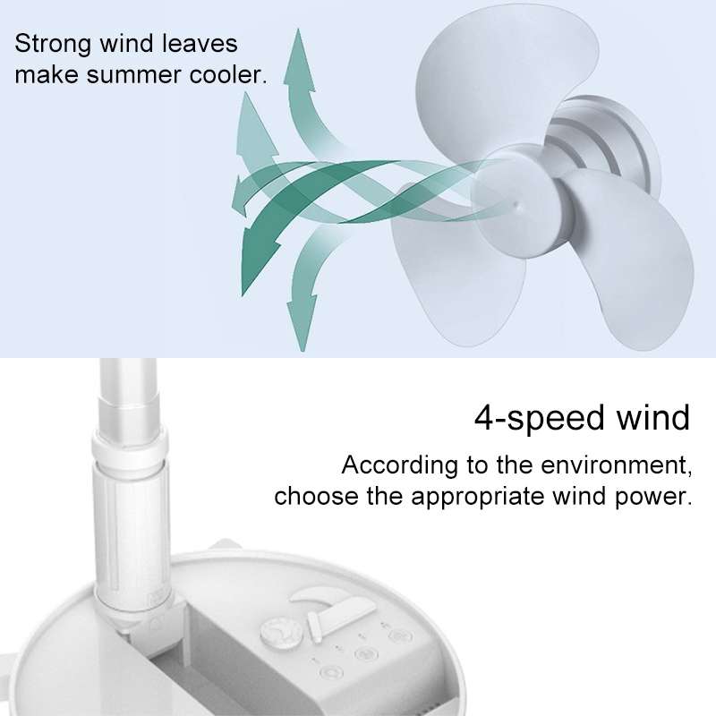 Humidifying and Moisturizing Spray Fan USB Charging Desktop Portable Folding Fan (White)