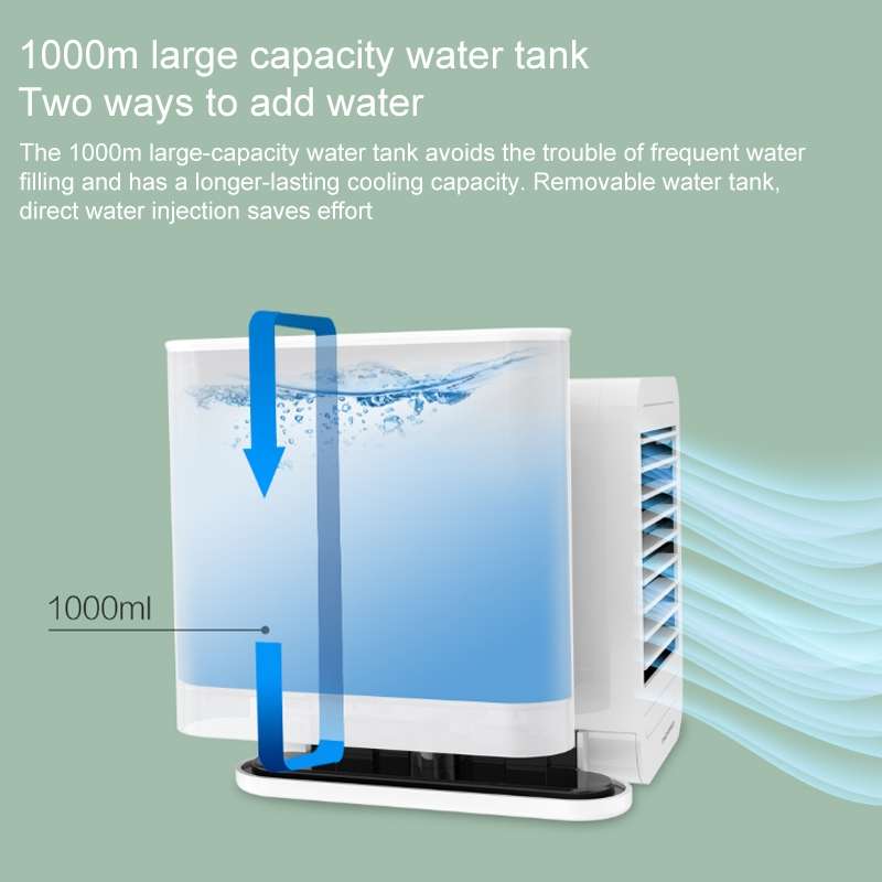 Humidifying and Moisturizing Spray Fan USB Charging Desktop Portable Folding Fan (White)