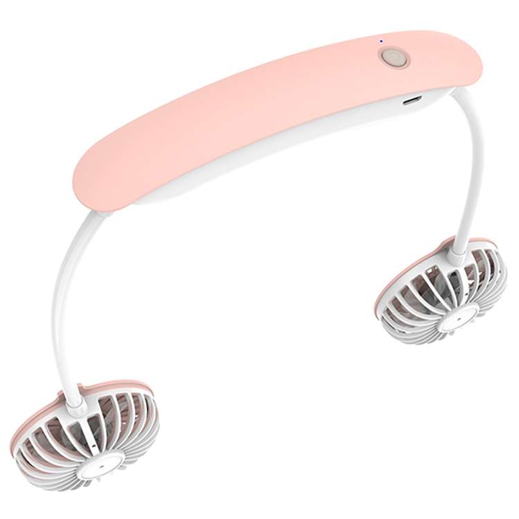 F6 Outdoor Mini Hanging Neck Fan USB Charging Lazy Small Fan (Pink)