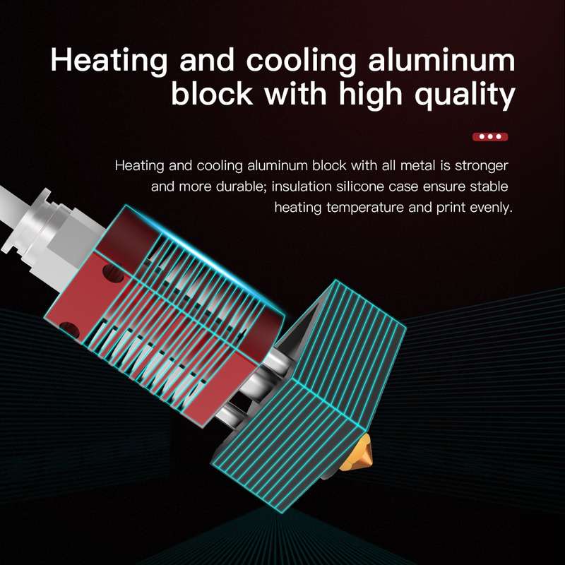Creality 24V 40W Extruder Nozzle Hot End Kit with Temperature Thermistor & Heating Tube for Ender-3