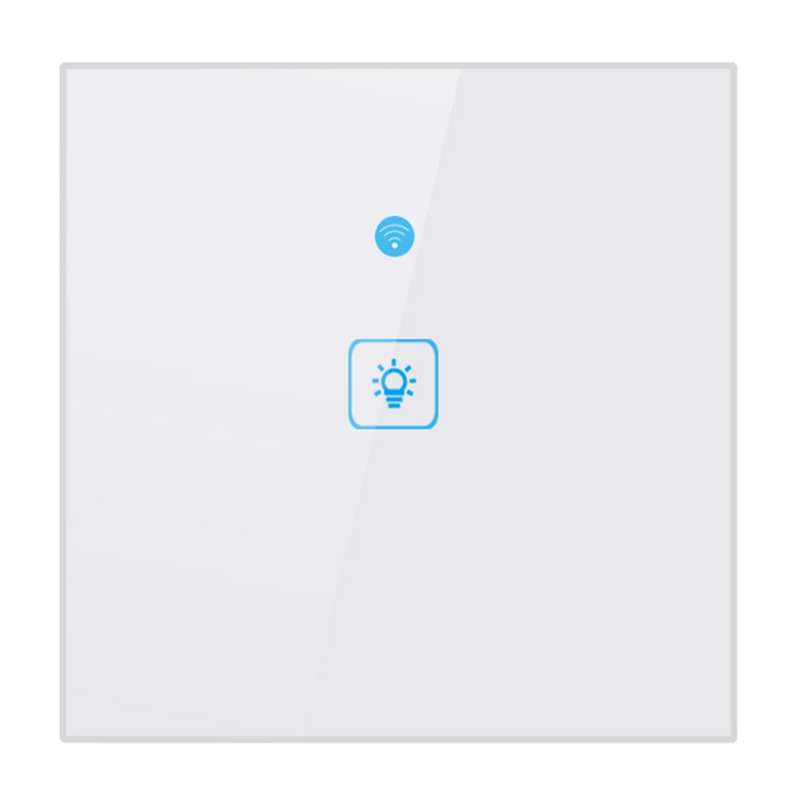 WS-EU-01 EWeLink APP & Touch Control 2A 1 Gang Tempered Glass Panel Smart Wall Switch, AC 90V-250V,