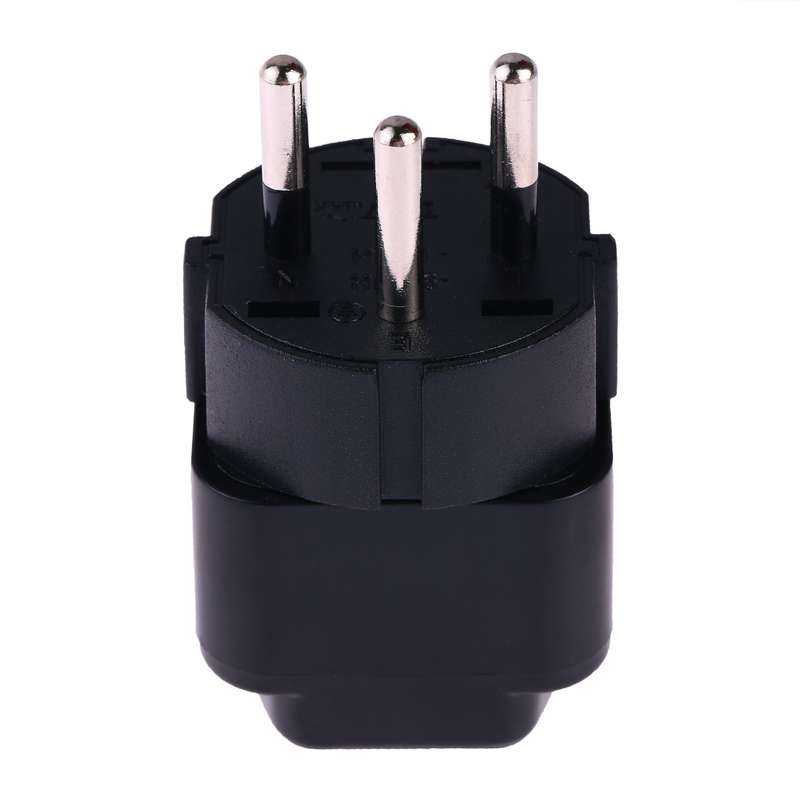 Portable Universal Socket to Israel Plug Power Adapter Travel Charger (Black)
